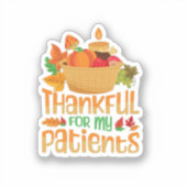 Dankbaar voor mijn patienten herfst Thanksgiving d Sticker (Voorkant)