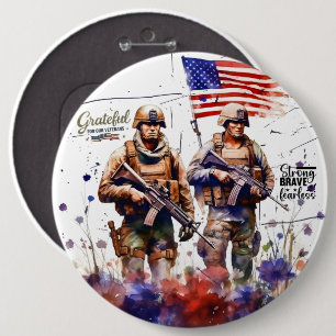 Dankbaar voor onze veteranen ronde button 6,0 cm