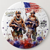 Dankbaar voor onze veteranen ronde button 6,0 cm (Voorkant)