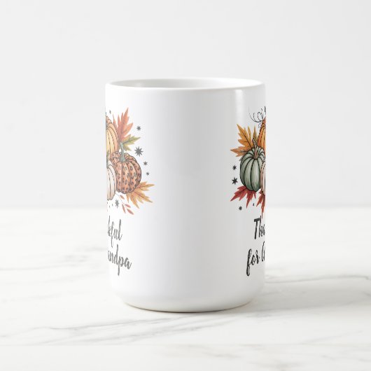 Dankbaar voor opa Thanksgiving Pumpkins Koffiemok (Center)