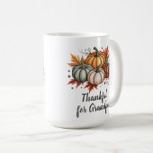 Dankbaar voor opa Thanksgiving Pumpkins Koffiemok (Voorkant rechts)