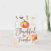 Dankbaar voor Pumpkin Pie Modern Waterverf Feestdagen Kaart (Voorkant)