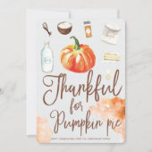 Dankbaar voor Pumpkin Pie Modern Waterverf Feestdagenkaart (Voorkant)