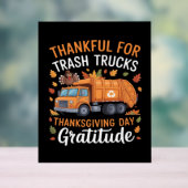 Dankbaar voor Recyclen Truck Thanksgiving Day Garb Acryl Bord (Neutraal)