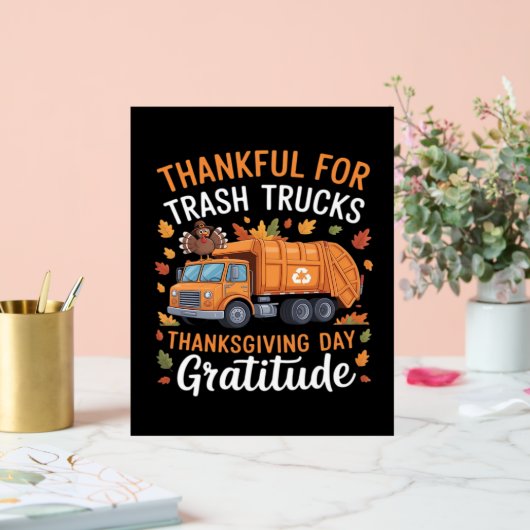 Dankbaar voor Recyclen Truck Thanksgiving Day Garb Acryl Bord (Huwelijk)