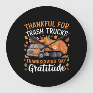 Dankbaar voor Recyclen Truck Thanksgiving Day Garb Grote Klok
