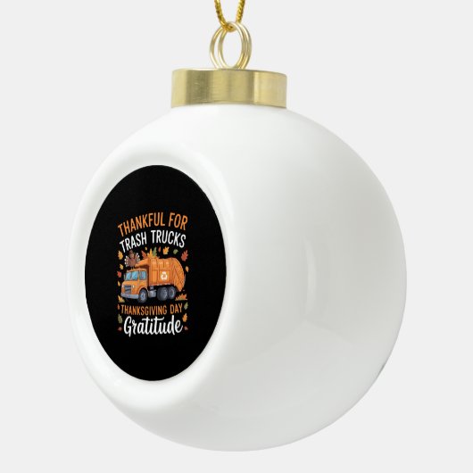 Dankbaar voor Recyclen Truck Thanksgiving Day Garb Keramische Bal Ornament (Rechts)