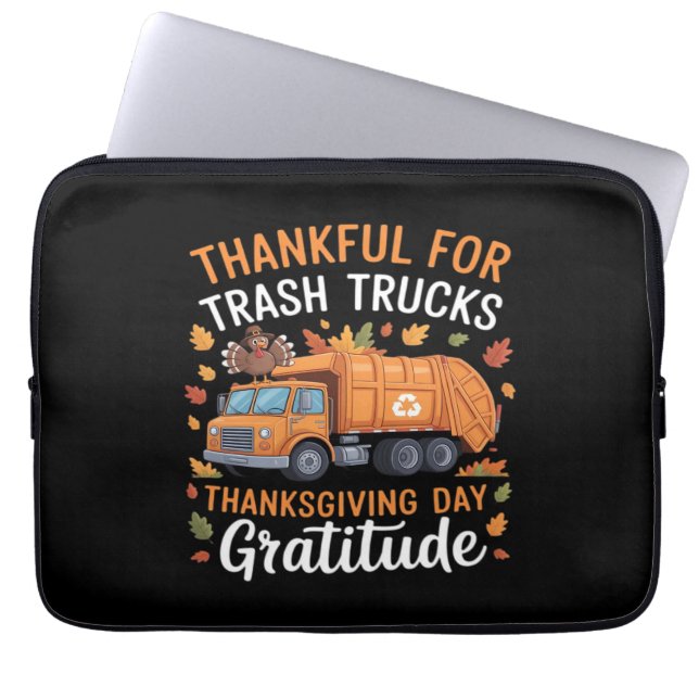 Dankbaar voor Recyclen Truck Thanksgiving Day Garb Laptop Sleeve (Voorkant)