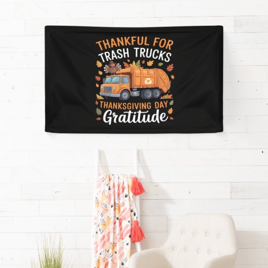 Dankbaar voor Recyclen Truck Thanksgiving Day Garb Spandoek (Insitu)