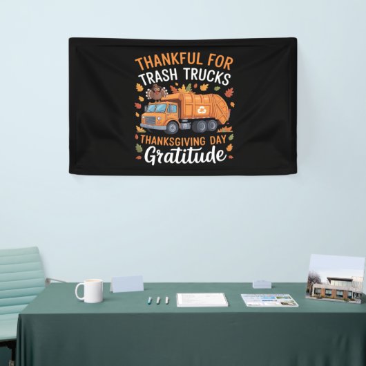 Dankbaar voor Recyclen Truck Thanksgiving Day Garb Spandoek (Beurs)