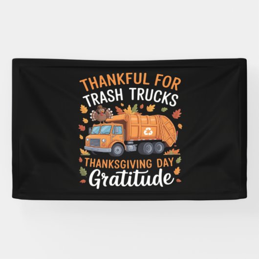 Dankbaar voor Recyclen Truck Thanksgiving Day Garb Spandoek (Horizontaal)