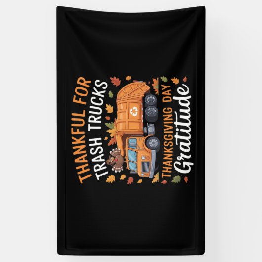 Dankbaar voor Recyclen Truck Thanksgiving Day Garb Spandoek (Verticaal)