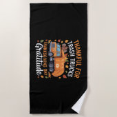 Dankbaar voor Recyclen Truck Thanksgiving Day Garb Strandlaken (Voorkant)