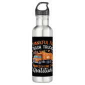Dankbaar voor Recyclen Truck Thanksgiving Day Garb Waterfles (Voorkant)