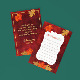 Dankbaar voor Rode Thanksgiving Plaatskaarten RSVP Kaartje