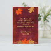 Dankbaar voor Rode Thanksgiving Plaatskaarten RSVP Kaartje (Staand voorkant)