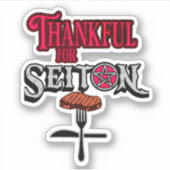 Dankbaar voor Seitan Sticker (Voorkant)