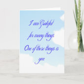 Dankbaar voor u bedankkaart (Voorkant)