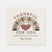 DANKBAAR VOOR U - Gepersonaliseerde Thanksgiving Servet (Voorkant)
