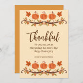 Dankbaar voor u Happy Thanksgiving vakantie Kaart (Voorkant / Achterkant)