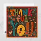 Dankbaar voor u Leuke Folk Kleurrijke Inspirativit (Voorkant / Achterkant)
