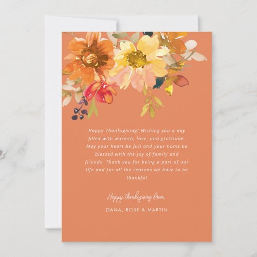 Dankbaar voor u, Thanksgiving foto wenskaart Bedankkaart (Achterkant)