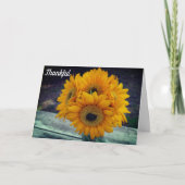 Dankbaar voor u Zonnebloem Waardering Dank u Kaart (Voorkant)