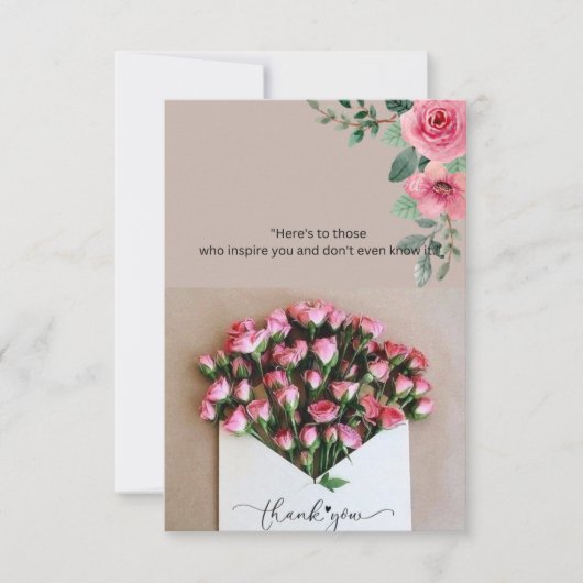 "Dankbaar voor uw inspiratie" Bedankkaart (Voorkant)