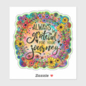 Dankbaar voor uw reis Floral Fun-inspiratie Sticker (Vel)