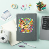 Dankbaar voor uw reis Floral Fun-inspiratie Sticker (iPad Cover)