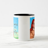 Dankbaar voor vandaag - Leuke en Motivatie offerte Tweekleurige Koffiemok (Center)