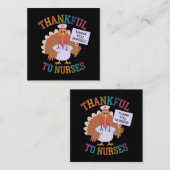 Dankbaar voor verpleegkundigen die onze helden vie vierkante visitekaartje (Voorkant / Achterkant)
