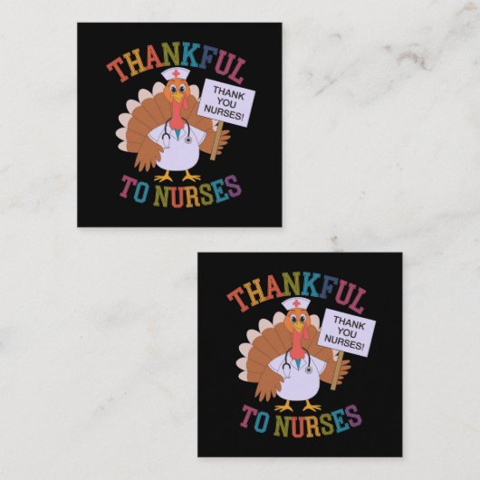 Dankbaar voor verpleegkundigen die onze helden vie vierkante visitekaartje (Voorkant / Achterkant)