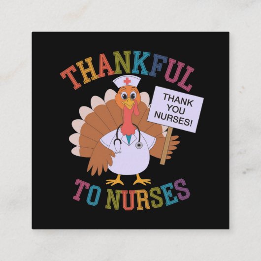 Dankbaar voor verpleegkundigen die onze helden vie vierkante visitekaartje (Achterkant)