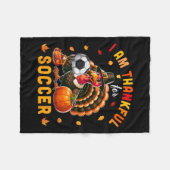 Dankbaar voor voetbal Thanksgiving Turkije Matchin Fleece Deken (Voorkant (Horizontaal))