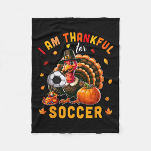 Dankbaar voor voetbal Thanksgiving Turkije Matchin Fleece Deken