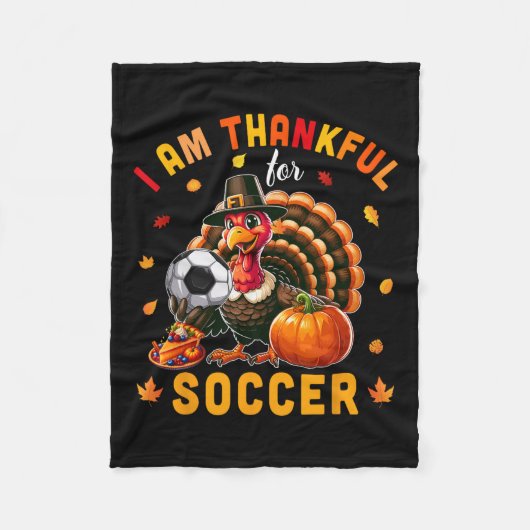 Dankbaar voor voetbal Thanksgiving Turkije Matchin Fleece Deken (Voorkant)