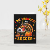 Dankbaar voor voetbal Thanksgiving Turkije Matchin Kaart (Gele Bloem)