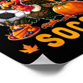 Dankbaar voor voetbal Thanksgiving Turkije Matchin Poster (Hoek)