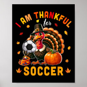 Dankbaar voor voetbal Thanksgiving Turkije Matchin Poster