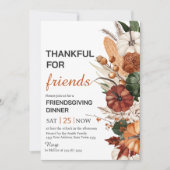 Dankbaar Voor Vrienden Diner Kaart (Voorkant)