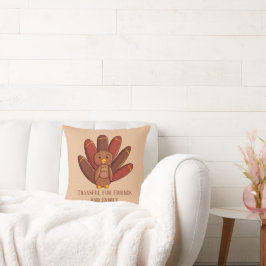 Dankbaar voor Vrienden en Familie voeg tekst turki Kussen