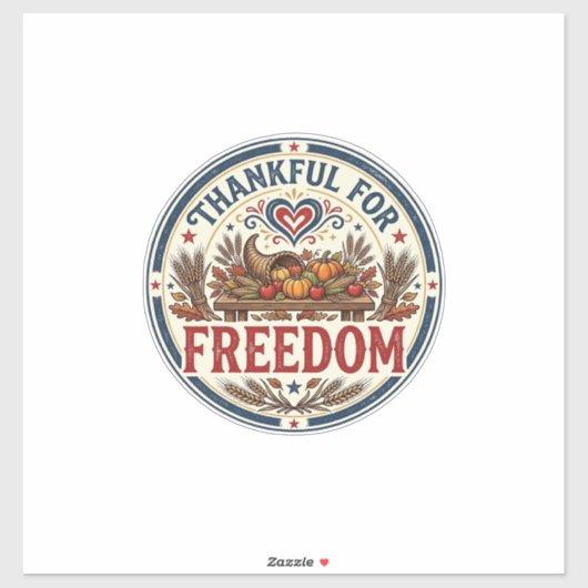 Dankbaar Voor Vrijheid Patriottisch Patriottisch T Sticker (Vel)