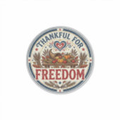 Dankbaar Voor Vrijheid Patriottisch Patriottisch T Sticker (Voorkant)