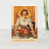 Dankbaar voor vrouwenrechten feministische Thanksg Feestdagen Kaart (Voorkant)