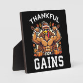 Dankbaar voor winst - Funny Thanksgiving Gym Fotoplaat (Voorkant)