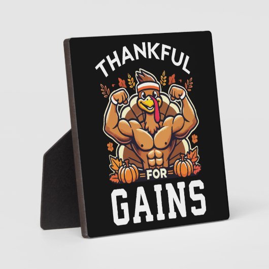 Dankbaar voor winst - Funny Thanksgiving Gym Fotoplaat (Voorkant)