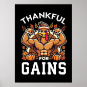 Dankbaar voor winst - Funny Thanksgiving Gym Poster (Voorkant)