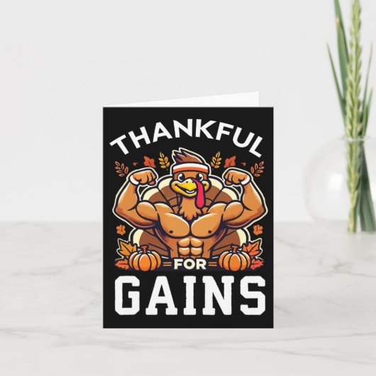 Dankbaar voor winsten - Thanksgiving Funny Gym Wor Kaart (Voorkant)