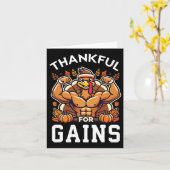 Dankbaar voor winsten - Thanksgiving Funny Gym Wor Kaart (Gele Bloem)